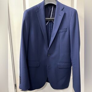 Cole Haan Grand OS Medium Blue Sport Coat Sz 36R Blazer Wool Stretch